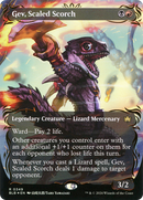 Gev, Scaled Scorch (Borderless) (Raised Foil) [Bloomburrow] - The Mythic Store | 24h Order Processing