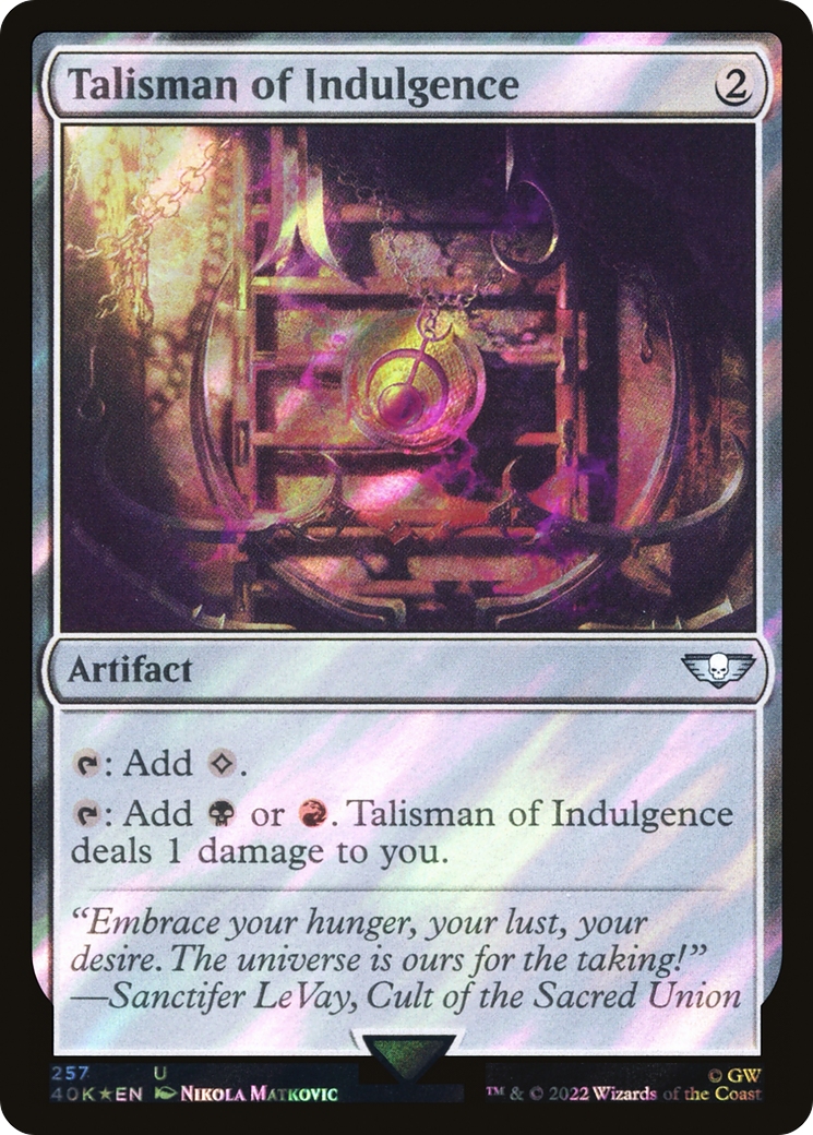 Talisman of Indulgence (Surge Foil) [Warhammer 40,000] - The Mythic Store | 24h Order Processing
