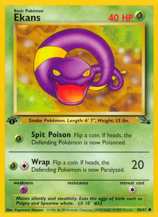 Ekans (46/62) [Fossil 1st Edition] - The Mythic Store | 24h Order Processing