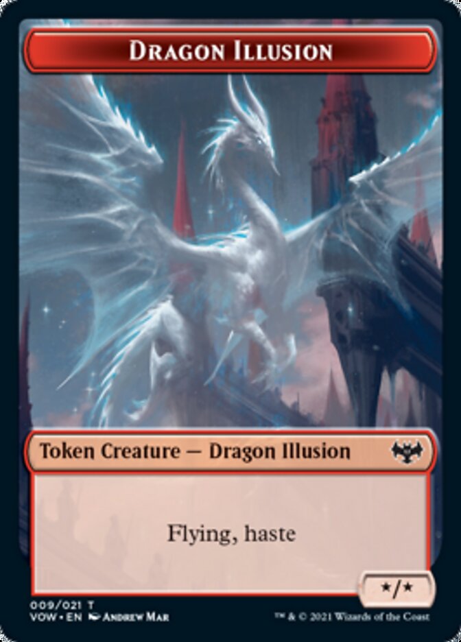 Blood // Dragon Illusion Double-Sided Token [Innistrad: Crimson Vow Tokens] - The Mythic Store | 24h Order Processing