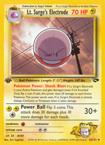 Lt. Surge's Electrode (52/132) [Gym Challenge 1st Edition] - The Mythic Store | 24h Order Processing