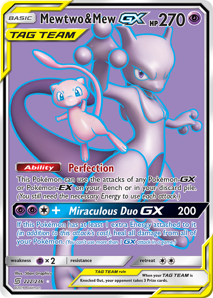 Mewtwo & Mew GX (222/236) [Sun & Moon: Unified Minds] - The Mythic Store | 24h Order Processing