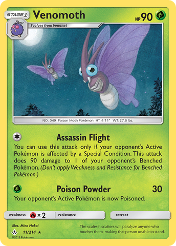 Venomoth (11/214) [Sun & Moon: Unbroken Bonds] - The Mythic Store | 24h Order Processing