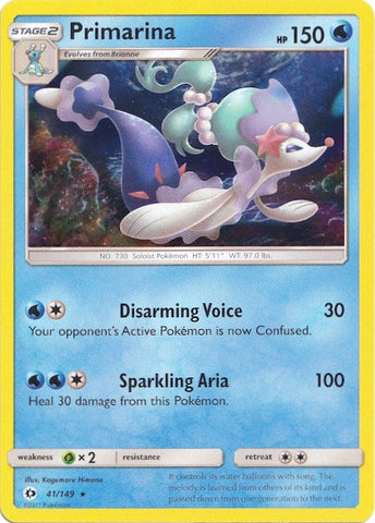 Primarina (41/149) (Water Web Holo) [Sun & Moon: Base Set] - The Mythic Store | 24h Order Processing