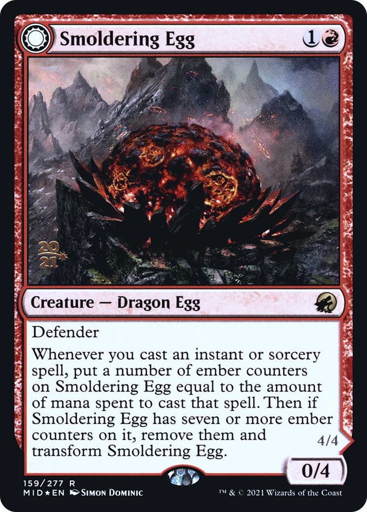 Smoldering Egg // Ashmouth Dragon [Innistrad: Midnight Hunt Prerelease Promos] - The Mythic Store | 24h Order Processing