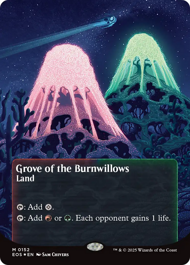 Grove of the Burnwillows (0152) (Borderless) (Galaxy Foil) [Edge of Eternities: Stellar Sights] - The Mythic Store | 24h Order Processing