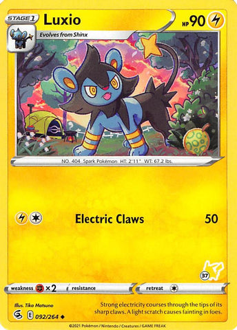 Luxio (092/264) (Pikachu Stamp #37) [Battle Academy 2022] - The Mythic Store | 24h Order Processing