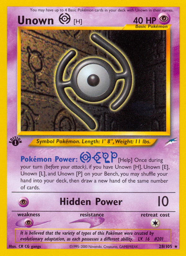 Unown [H] (28/105) [Neo Destiny 1st Edition] - The Mythic Store | 24h Order Processing