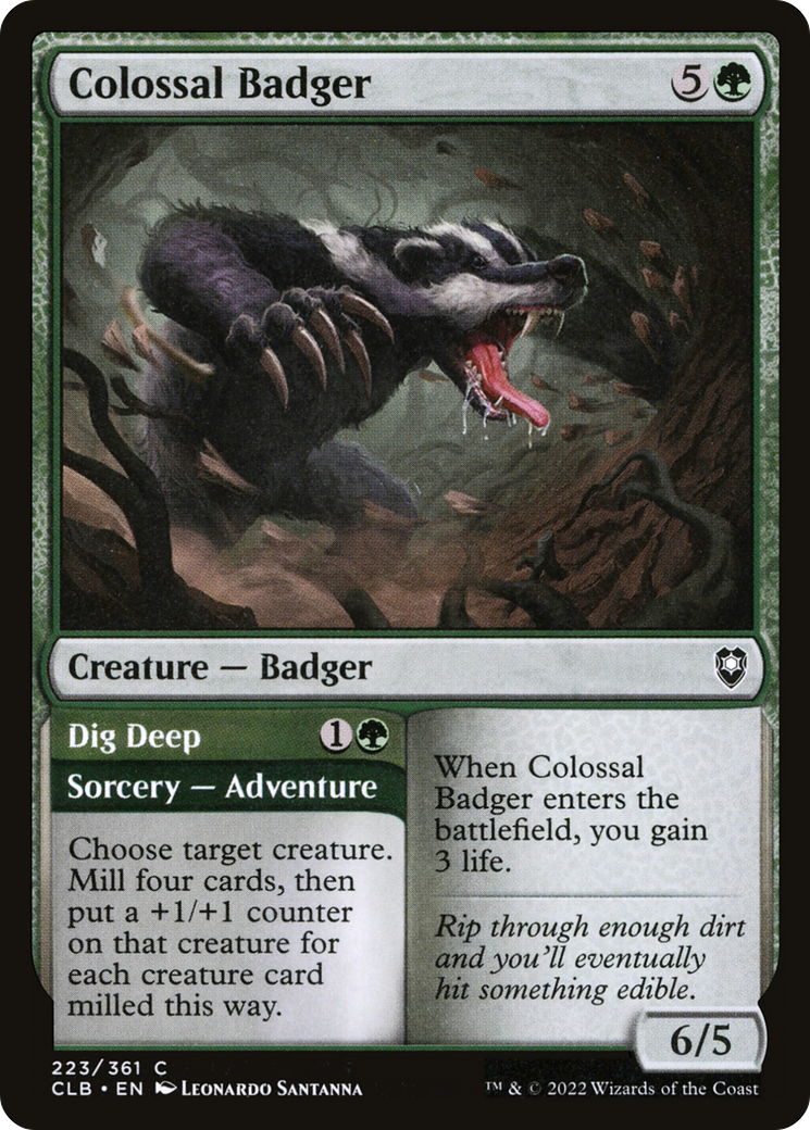Colossal Badger // Dig Deep [Commander Legends: Battle for Baldur's Gate] - The Mythic Store | 24h Order Processing