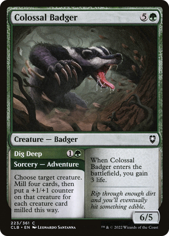 Colossal Badger // Dig Deep [Commander Legends: Battle for Baldur's Gate] - The Mythic Store | 24h Order Processing