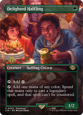 Delighted Halfling (402) [The Lord of the Rings: Tales of Middle-Earth Prerelease Promos] - The Mythic Store | 24h Order Processing