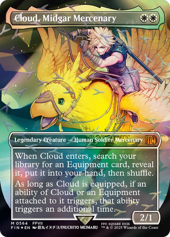 Cloud, Midgar Mercenary (Borderless) (Chocobo Track Foil) [FINAL FANTASY] - The Mythic Store | 24h Order Processing
