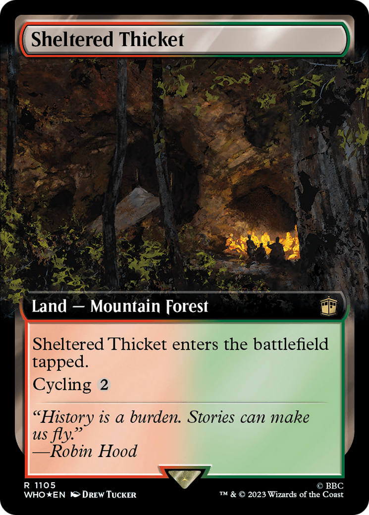 Sheltered Thicket (Extended Art) (Surge Foil) [Doctor Who] - The Mythic Store | 24h Order Processing