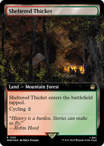 Sheltered Thicket (Extended Art) (Surge Foil) [Doctor Who] - The Mythic Store | 24h Order Processing