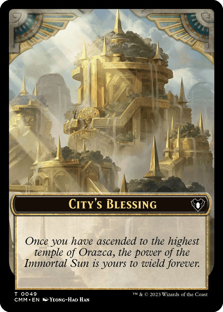 City's Blessing // Emblem - Teferi, Temporal Archmage Double-Sided Token [Commander Masters Tokens] - The Mythic Store | 24h Order Processing