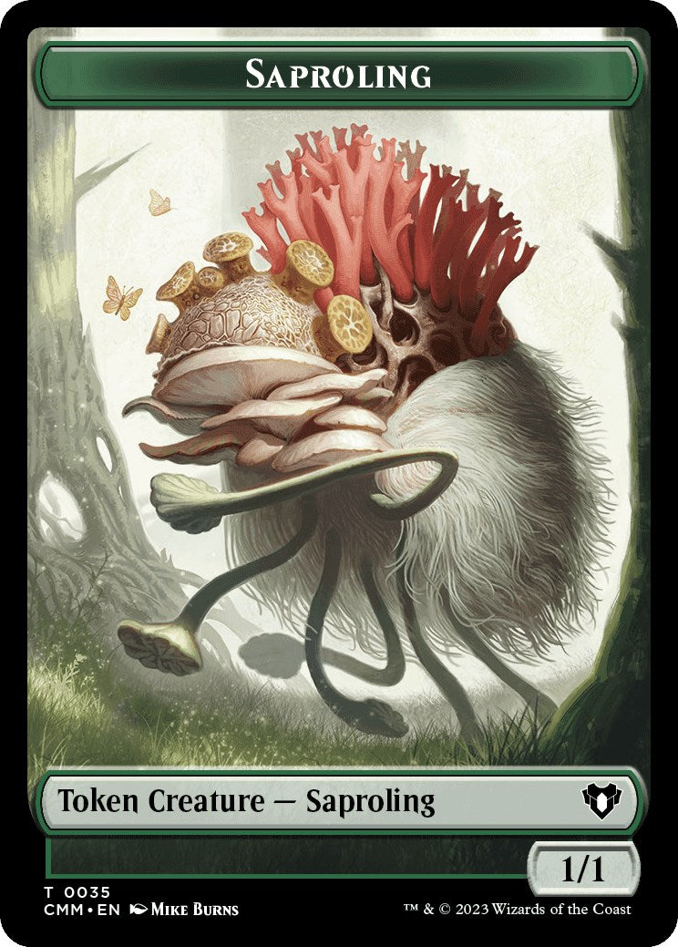 Saproling // Knight Double-Sided Token [Commander Masters Tokens] - The Mythic Store | 24h Order Processing