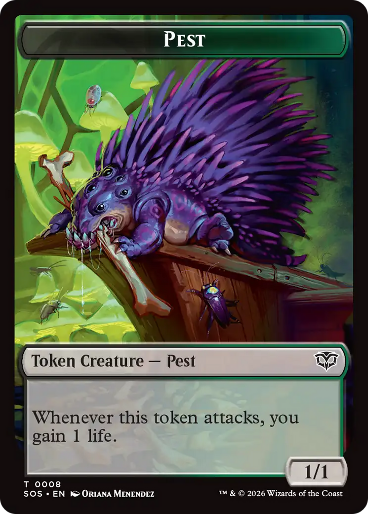 Fractal (0004) // Pest (0008) Double-Sided Token [Secrets of Strixhaven Tokens] - The Mythic Store | 24h Order Processing