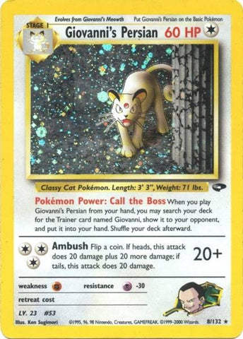 Giovanni's Persian (8/132) [Gym Challenge Unlimited] - The Mythic Store | 24h Order Processing