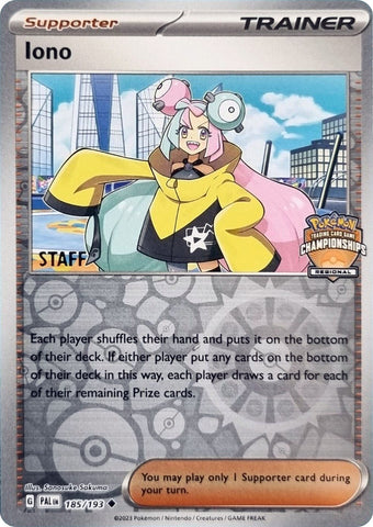 Iono (185/193) (Regional Championships Promo Staff) [League & Championship Cards] - The Mythic Store | 24h Order Processing
