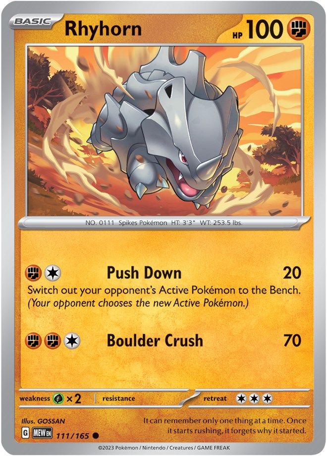 Rhyhorn (111/165) [Scarlet & Violet 151] - The Mythic Store | 24h Order Processing