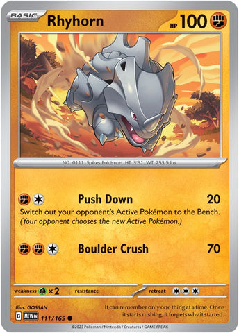 Rhyhorn (111/165) [Scarlet & Violet 151] - The Mythic Store | 24h Order Processing