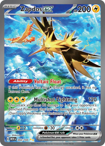 Zapdos ex (202/165) [Scarlet & Violet 151] - The Mythic Store | 24h Order Processing