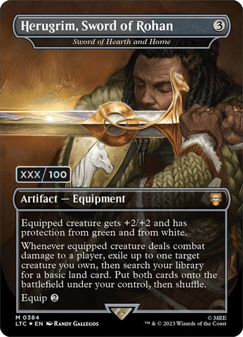 Herugrim, Sword of Rohan - Sword of Hearth and Home (Borderless) (Serialized) [The Lord of the Rings: Tales of Middle-Earth Commander] - The Mythic Store | 24h Order Processing