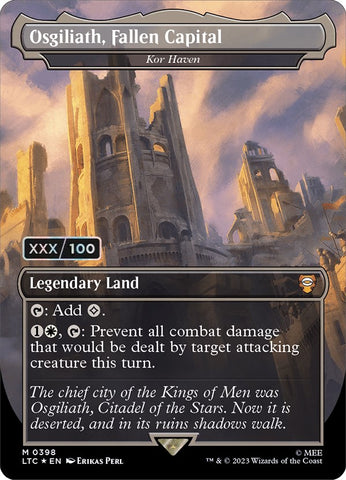 Osgiliath, Fallen Capital - Kor Haven (Borderless) (Serialized) [The Lord of the Rings: Tales of Middle-Earth Commander] - The Mythic Store | 24h Order Processing