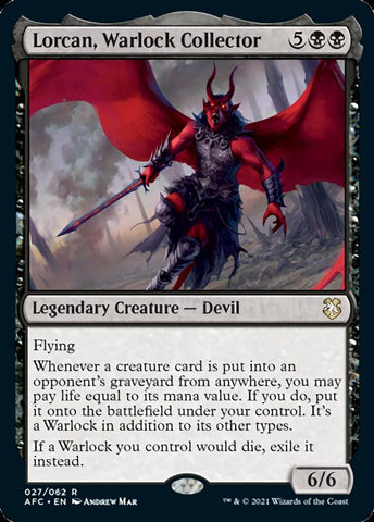 Lorcan, Warlock Collector [Dungeons & Dragons: Adventures in the Forgotten Realms Commander] - The Mythic Store | 24h Order Processing