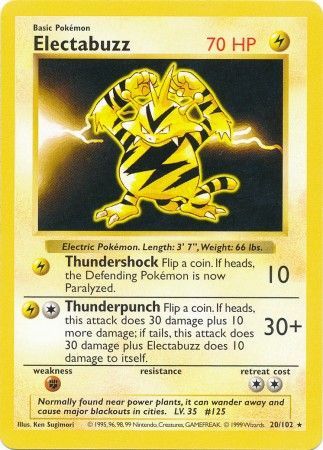 Electabuzz (20/102) [Base Set Shadowless Unlimited] - The Mythic Store | 24h Order Processing