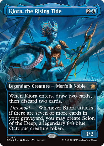 Kiora, the Rising Tide (Borderless) (Mana Foil) [Foundations] - The Mythic Store | 24h Order Processing
