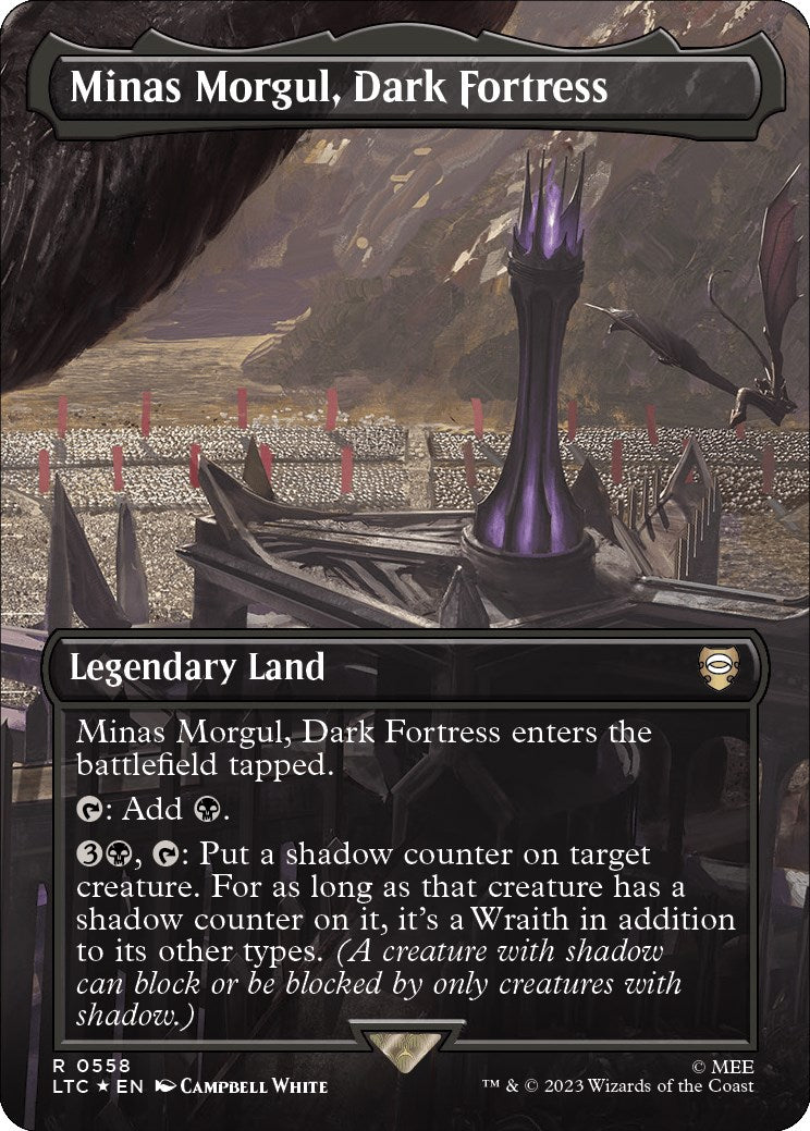 Minas Morgul, Dark Fortress (Borderless) (Surge Foil) [The Lord of the Rings: Tales of Middle-Earth Commander] - The Mythic Store | 24h Order Processing