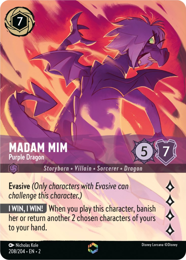 Madam Mim - Purple Dragon (Enchanted) (208/204) [Rise of the Floodborn] - The Mythic Store | 24h Order Processing