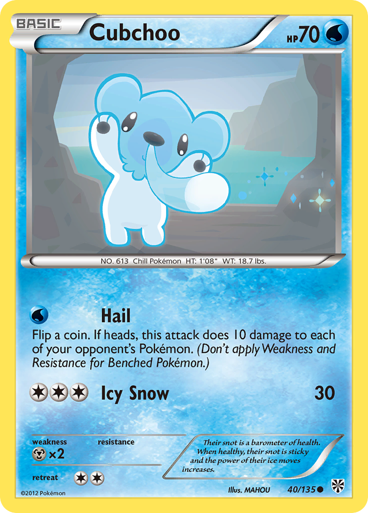 Cubchoo (40/135) [Black & White: Plasma Storm] - The Mythic Store | 24h Order Processing