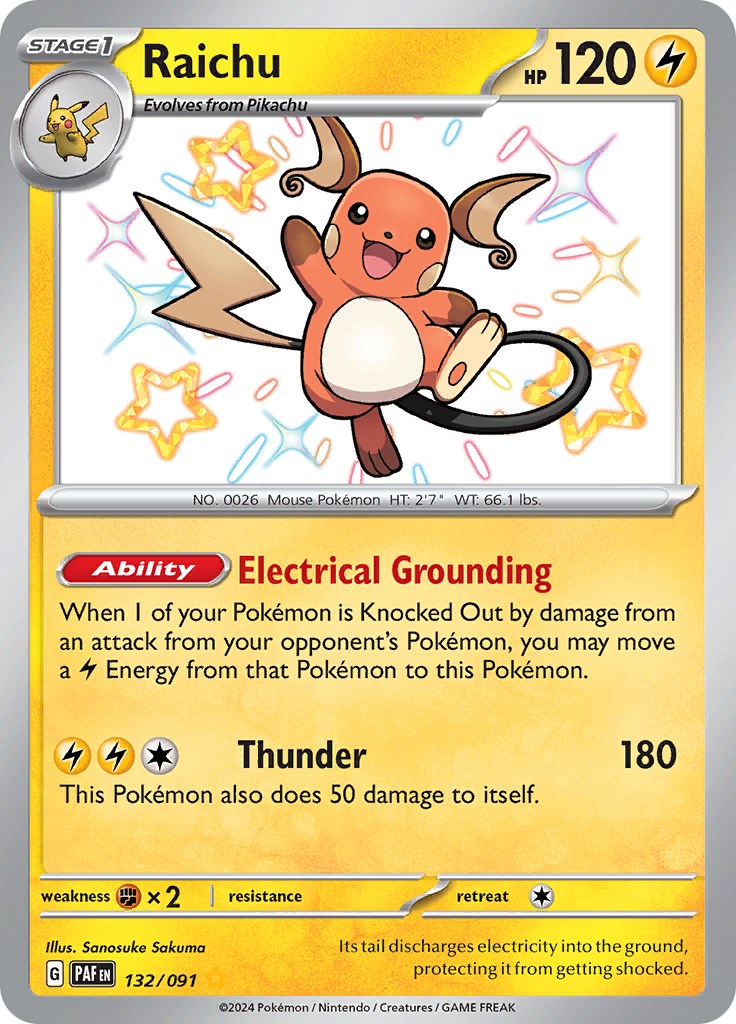 Raichu (132/091) [Scarlet & Violet: Paldean Fates] - The Mythic Store | 24h Order Processing