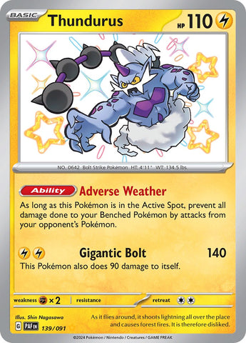 Thundurus (139/091) [Scarlet & Violet: Paldean Fates] - The Mythic Store | 24h Order Processing