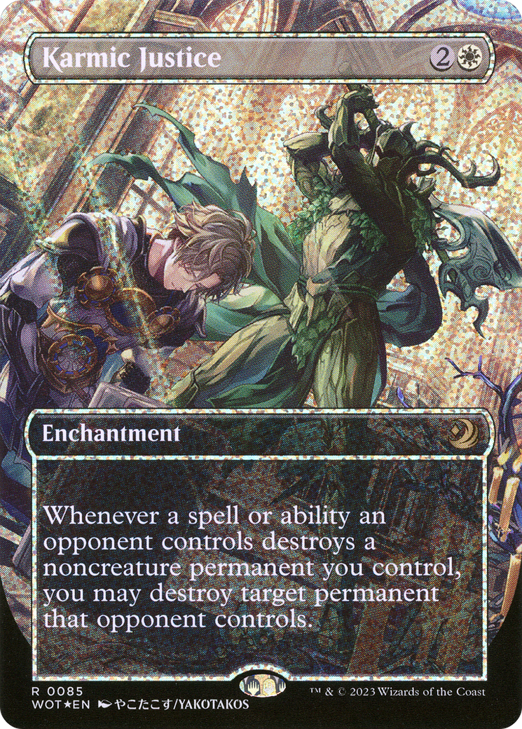 Karmic Justice (Anime Borderless) (Confetti Foil) [Wilds of Eldraine: Enchanting Tales] - The Mythic Store | 24h Order Processing