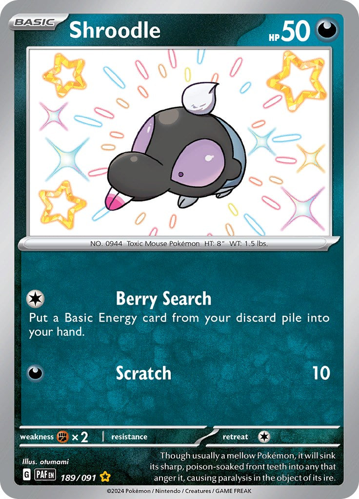 Shroodle (189/091) [Scarlet & Violet: Paldean Fates] - The Mythic Store | 24h Order Processing