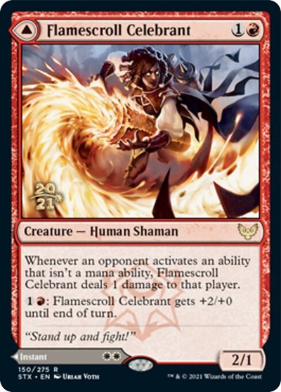Flamescroll Celebrant // Revel in Silence [Strixhaven: School of Mages Prerelease Promos] - The Mythic Store | 24h Order Processing