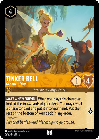 Tinker Bell - Generous Fairy (22/204) [Into the Inklands] - The Mythic Store | 24h Order Processing