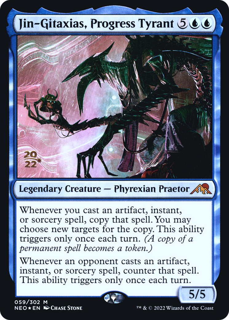 Jin-Gitaxias, Progress Tyrant [Kamigawa: Neon Dynasty Prerelease Promos] - The Mythic Store | 24h Order Processing