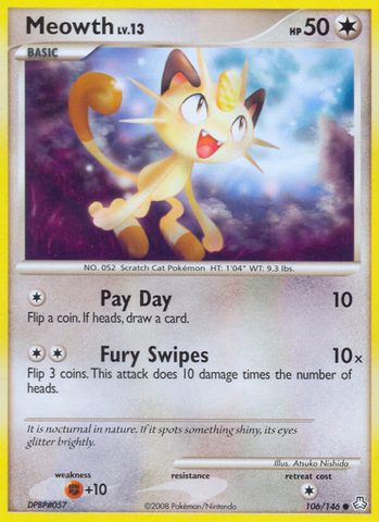 Meowth (106/146) [Diamond & Pearl: Legends Awakened] - The Mythic Store | 24h Order Processing