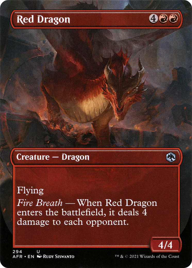 Red Dragon (Borderless Alternate Art) [Dungeons & Dragons: Adventures in the Forgotten Realms] - The Mythic Store | 24h Order Processing