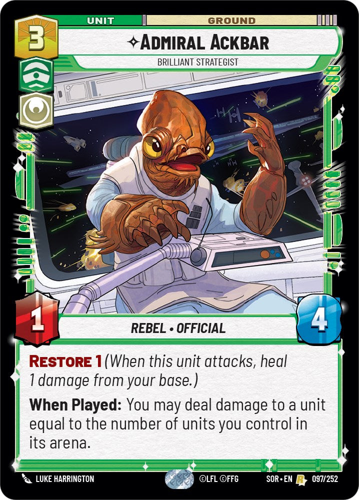 Admiral Ackbar - Brilliant Strategist (097/252) [Spark of Rebellion] - The Mythic Store | 24h Order Processing