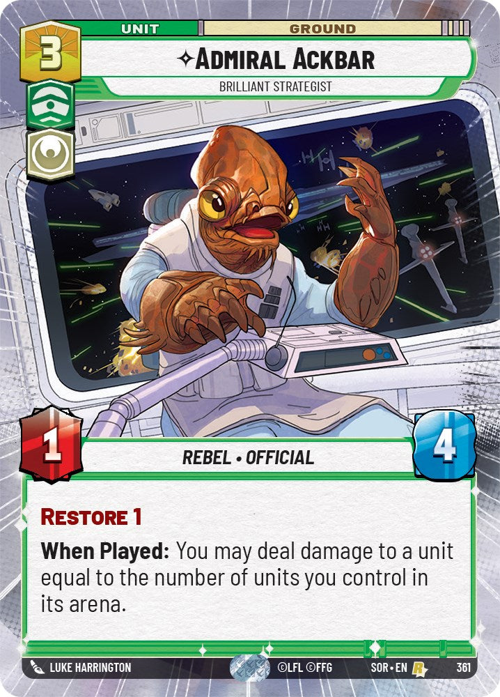 Admiral Ackbar - Brilliant Strategist (Hyperspace) (361) [Spark of Rebellion] - The Mythic Store | 24h Order Processing