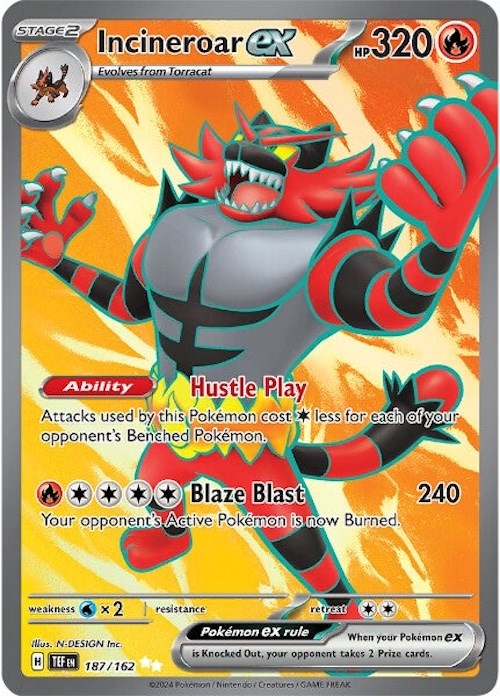 Incineroar ex (187/162) [Scarlet & Violet: Temporal Forces] - The Mythic Store | 24h Order Processing