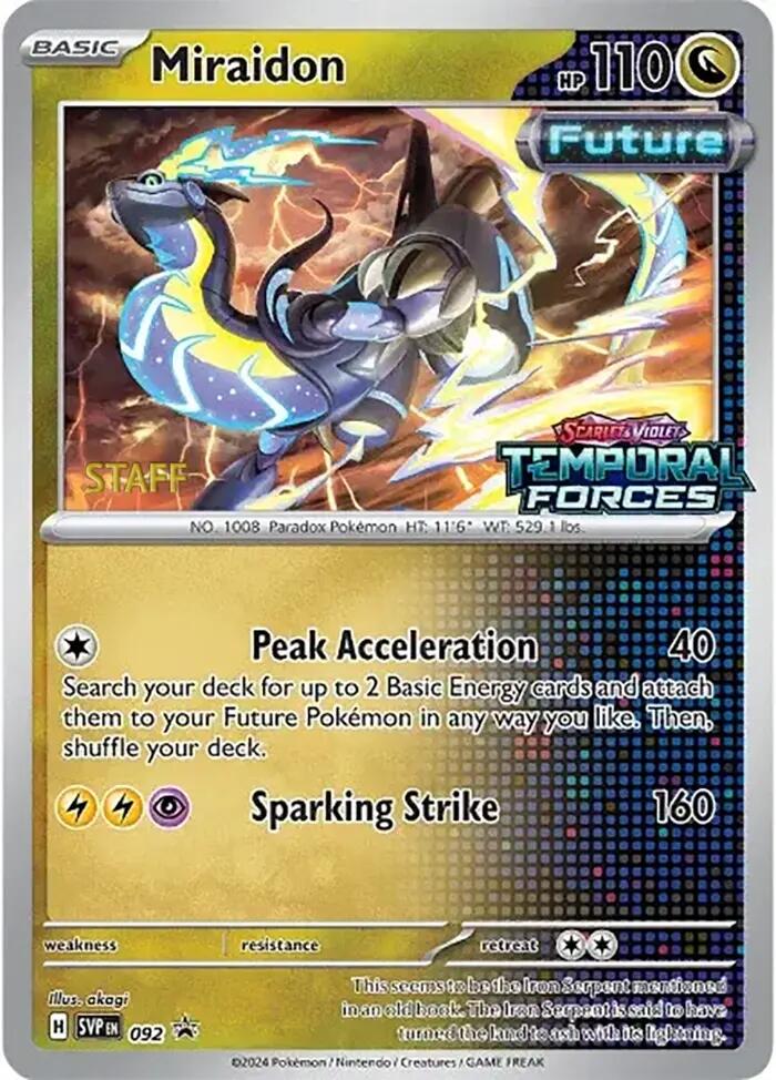 Miraidon (092) (Stamped) (Staff) [Scarlet & Violet: Black Star Promos] - The Mythic Store | 24h Order Processing