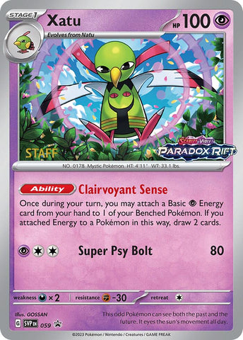 Xatu (059) (Staff Prerelease Promo) [Scarlet & Violet: Black Star Promos] - The Mythic Store | 24h Order Processing