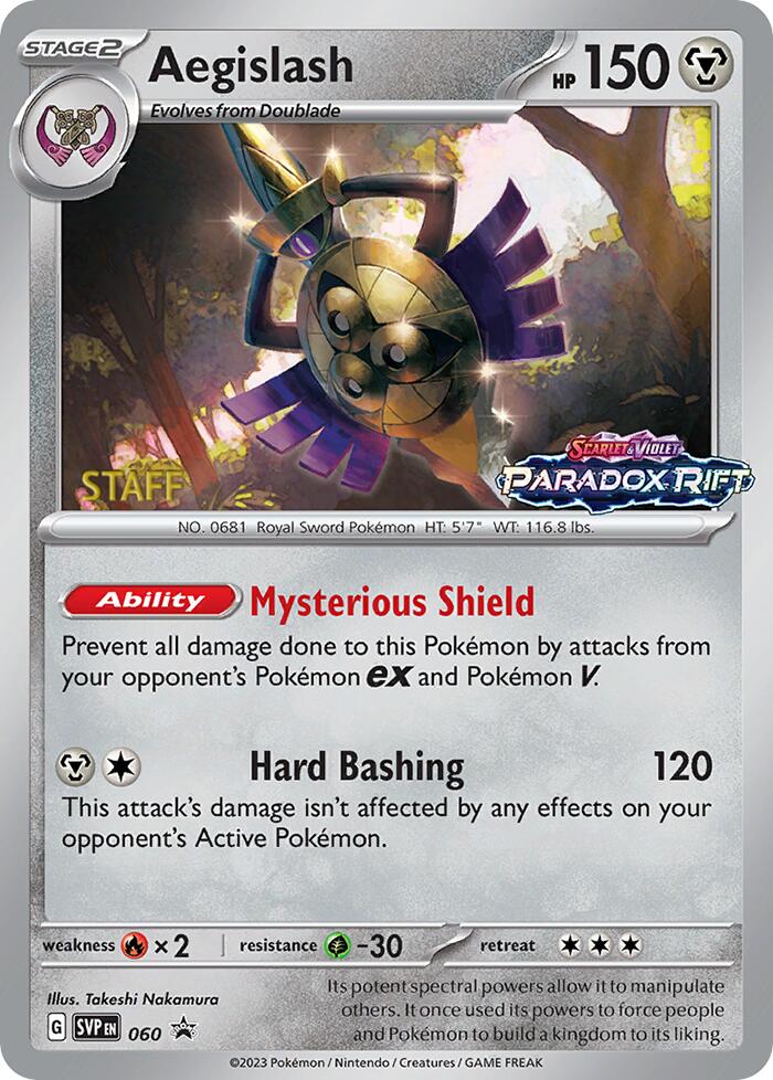 Aegislash (060) (Staff Prerelease Promo) [Scarlet & Violet: Black Star Promos] - The Mythic Store | 24h Order Processing