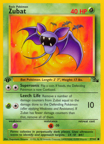Zubat (57/62) [Fossil 1st Edition] - The Mythic Store | 24h Order Processing